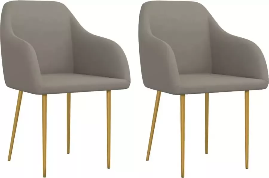 VidaLife Eetkamerstoelen 2 st fluweel lichtgrijs - Foto 8