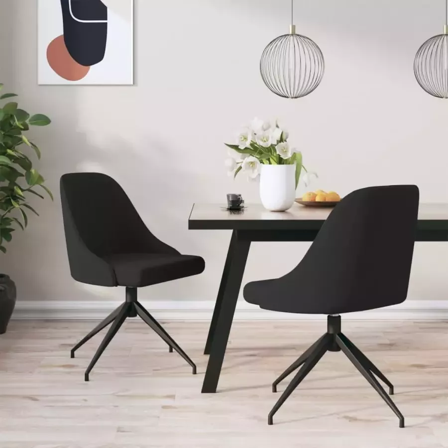 VidaLife Eetkamerstoelen 2 st fluweel zwart - Foto 3