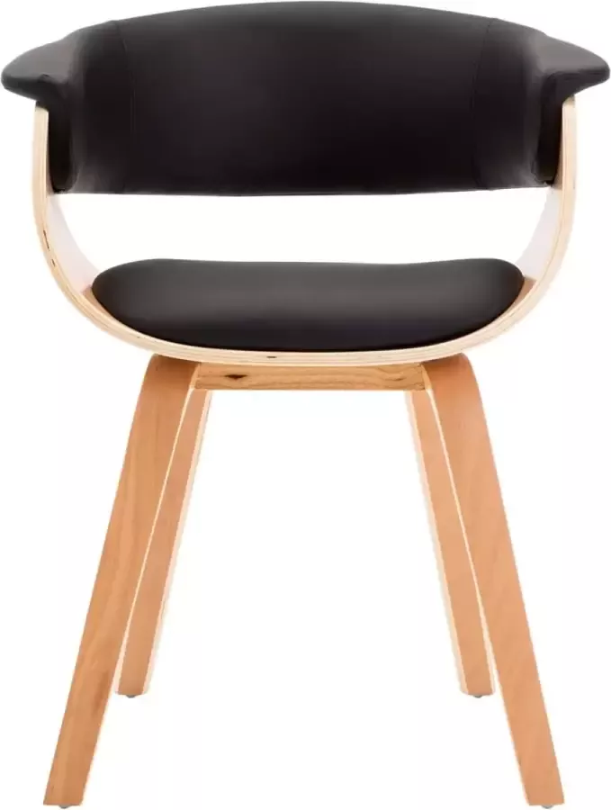 VidaLife Eetkamerstoelen 2 st gebogen hout en kunstleer zwart - Foto 4