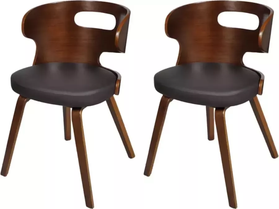 VidaLife Eetkamerstoelen 2 st kunstleer bruin - Foto 7