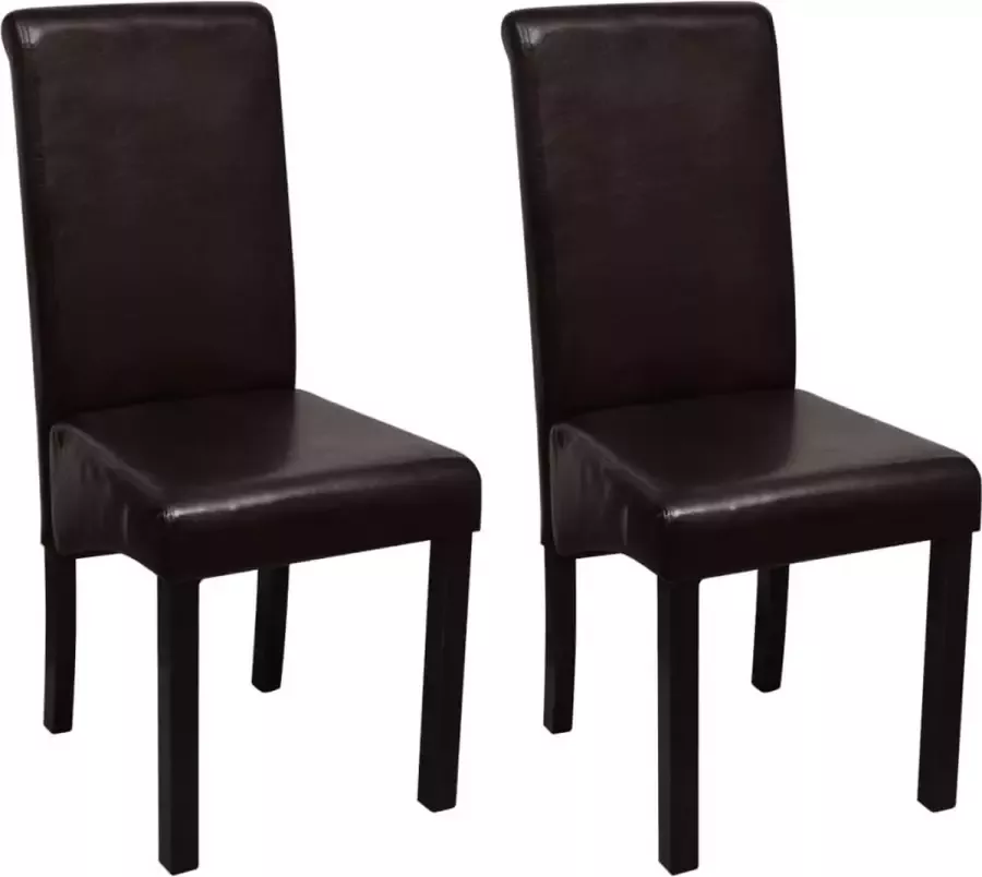 VidaLife Eetkamerstoelen 2 st kunstleer bruin - Foto 4