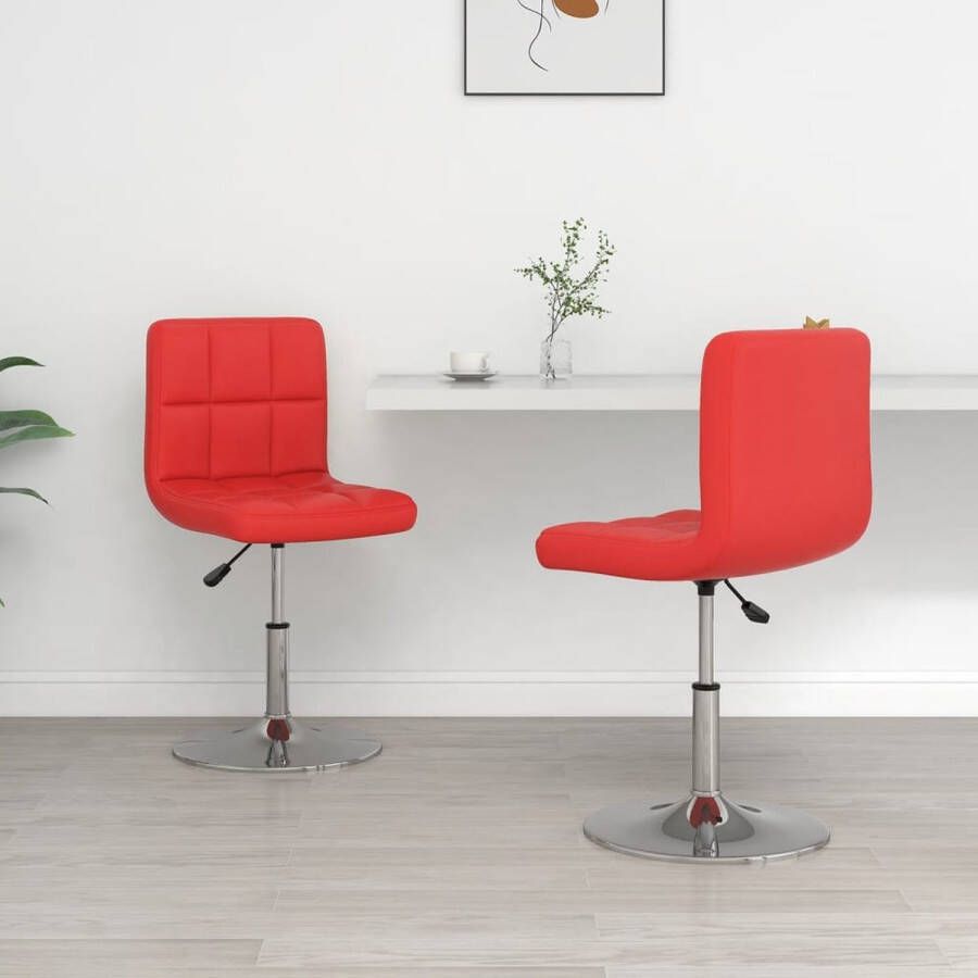 VidaLife Eetkamerstoelen 2 st kunstleer rood