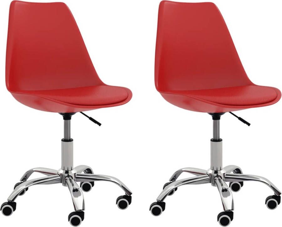 VidaLife Eetkamerstoelen 2 st kunstleer rood