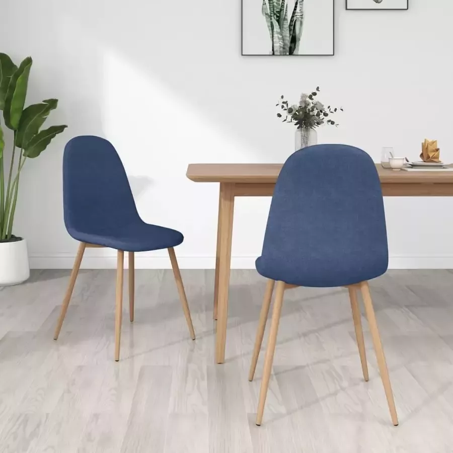 VidaLife Eetkamerstoelen 2 st stof blauw - Foto 3
