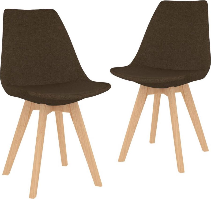 VidaLife Eetkamerstoelen 2 st stof bruin