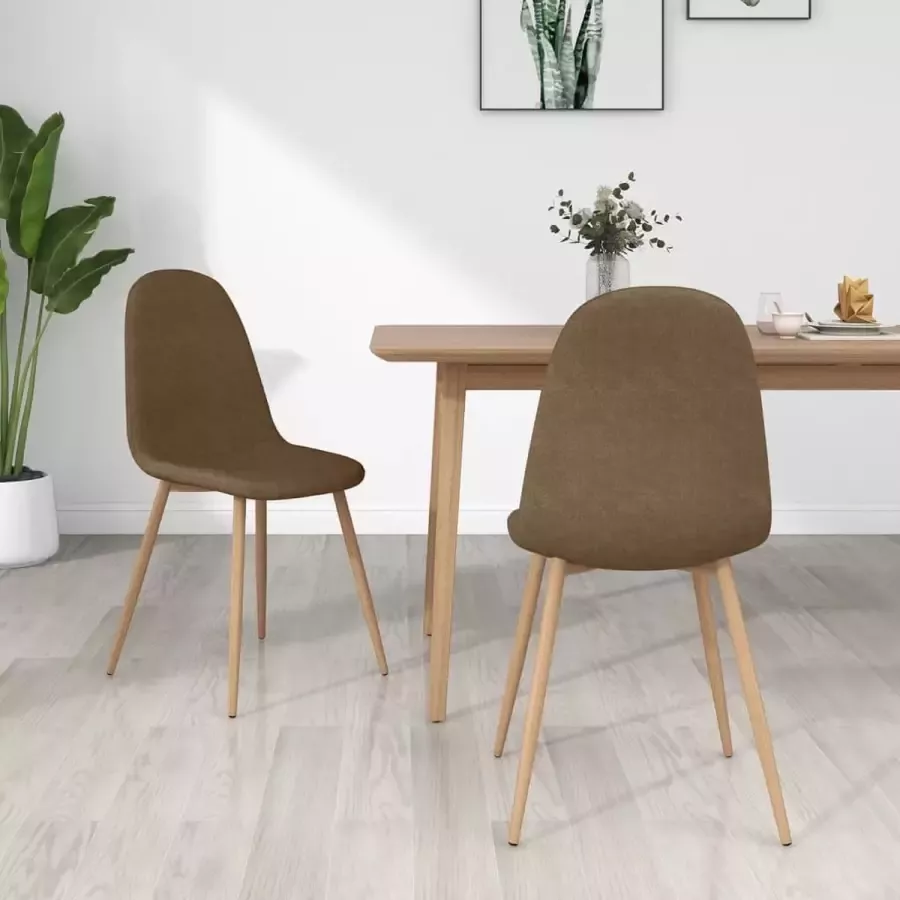 VidaLife Eetkamerstoelen 2 st stof bruin