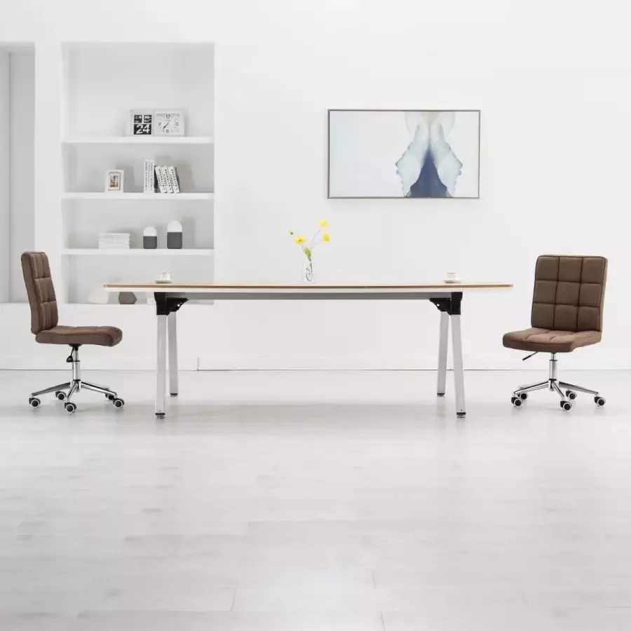 VidaLife Eetkamerstoelen 2 st stof bruin - Foto 5