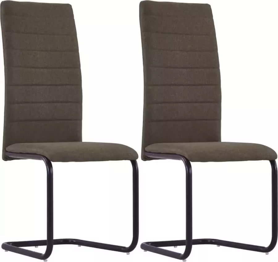 VidaLife Eetkamerstoelen 2 st stof bruin - Foto 10