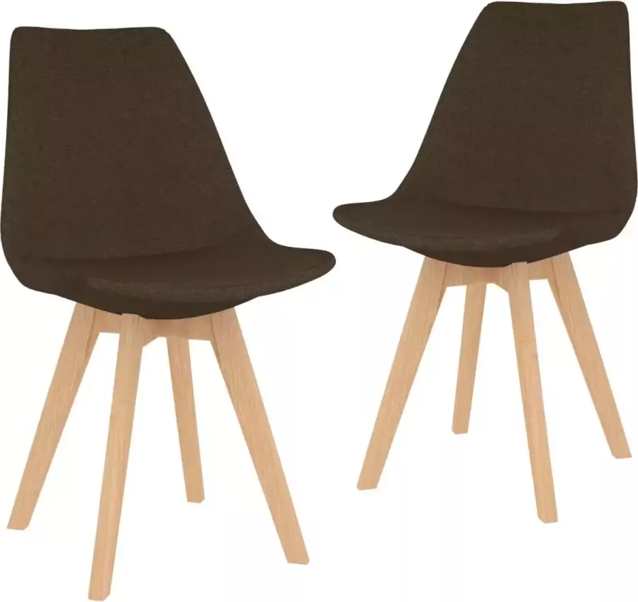 VidaLife Eetkamerstoelen 2 st stof bruin - Foto 11