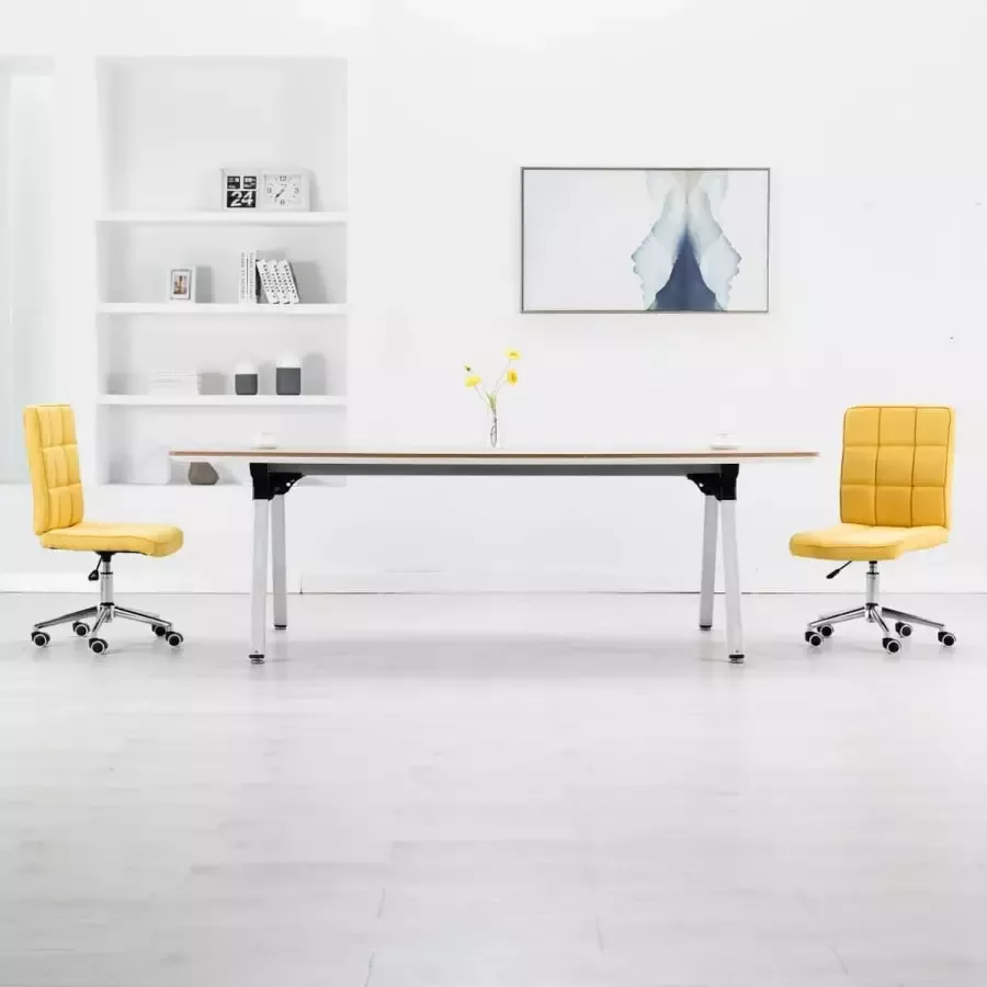 VidaLife Eetkamerstoelen 2 st stof geel