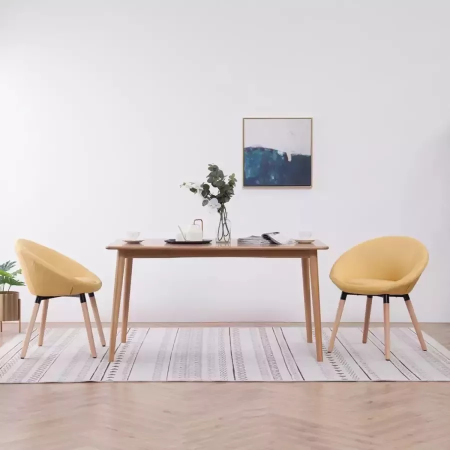 VidaLife Eetkamerstoelen 2 st stof geel