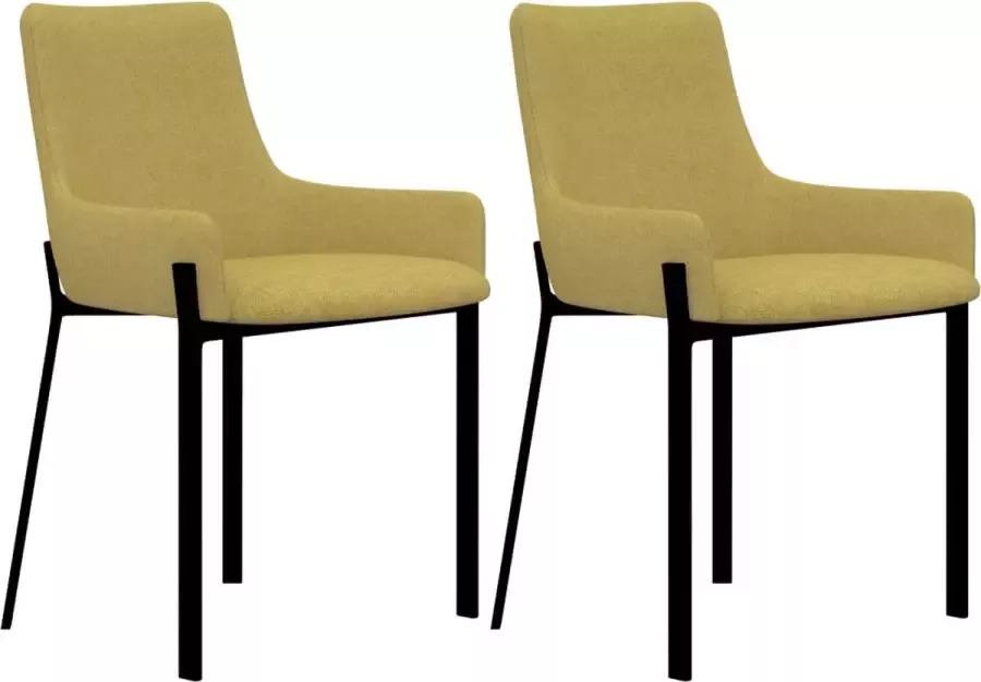 VidaLife Eetkamerstoelen 2 st stof geel