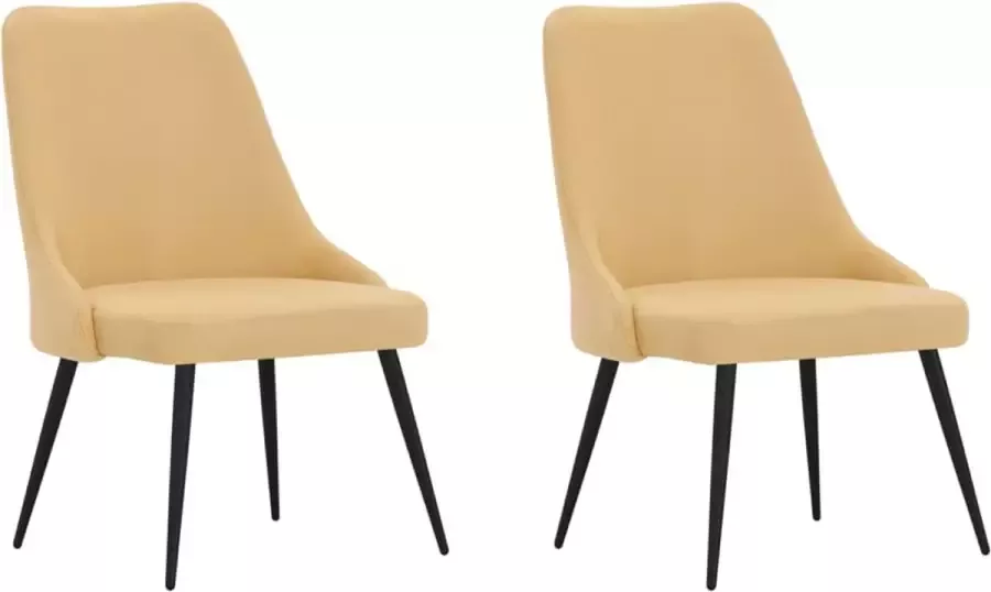 VidaLife Eetkamerstoelen 2 st stof geel
