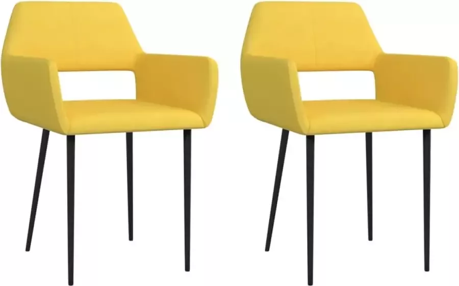 VidaLife Eetkamerstoelen 2 st stof geel