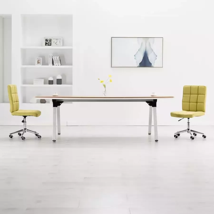 VidaLife Eetkamerstoelen 2 st stof groen