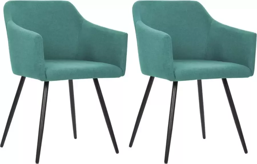 VidaLife Eetkamerstoelen 2 st stof groen - Foto 6