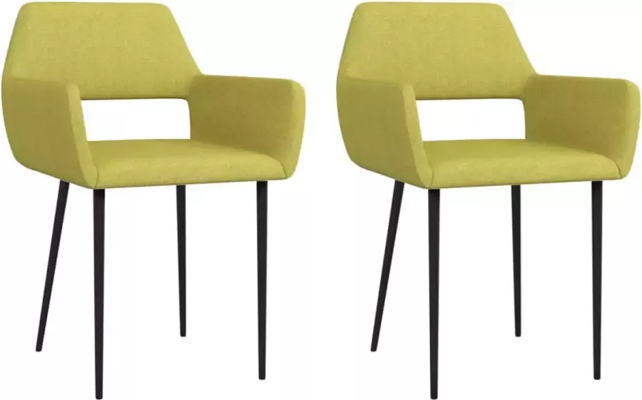 VidaLife Eetkamerstoelen 2 st stof groen - Foto 7