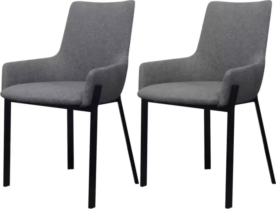 VidaLife Eetkamerstoelen 2 st stof lichtgrijs - Foto 12