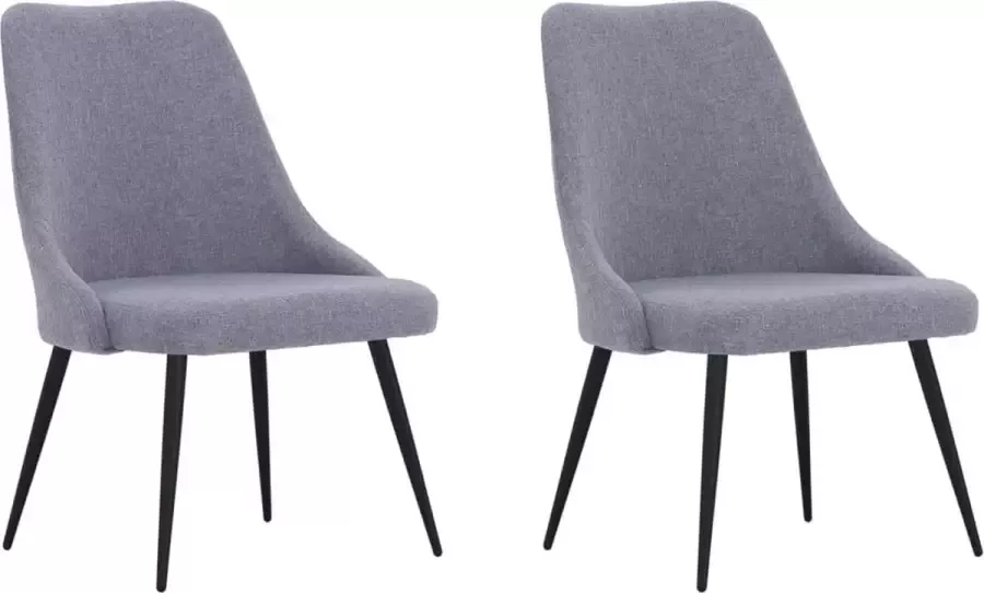 VidaLife Eetkamerstoelen 2 st stof lichtgrijs - Foto 17