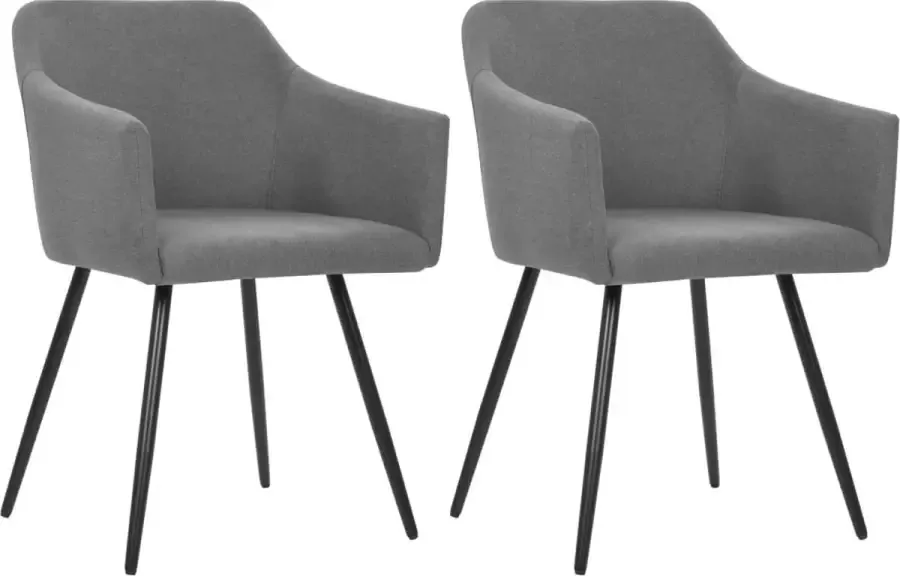 VidaLife Eetkamerstoelen 2 st stof lichtgrijs - Foto 15