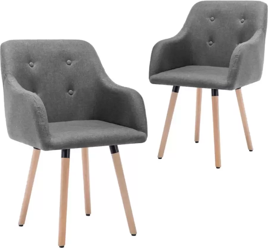 VidaLife Eetkamerstoelen 2 st stof lichtgrijs - Foto 8