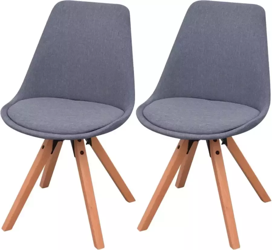 VidaLife Eetkamerstoelen 2 st stof lichtgrijs - Foto 9