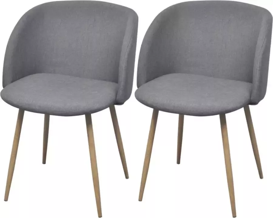 VidaLife Eetkamerstoelen 2 st stof lichtgrijs - Foto 11