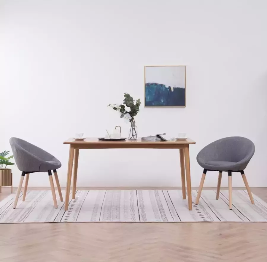 VidaLife Eetkamerstoelen 2 st stof lichtgrijs - Foto 6