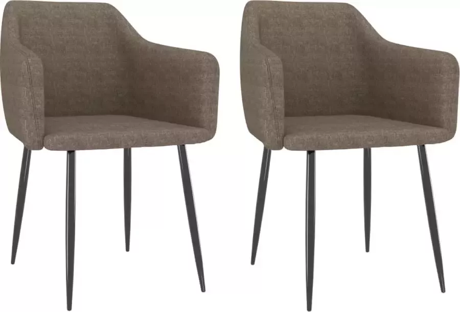 VidaLife Eetkamerstoelen 2 st stof taupe - Foto 6