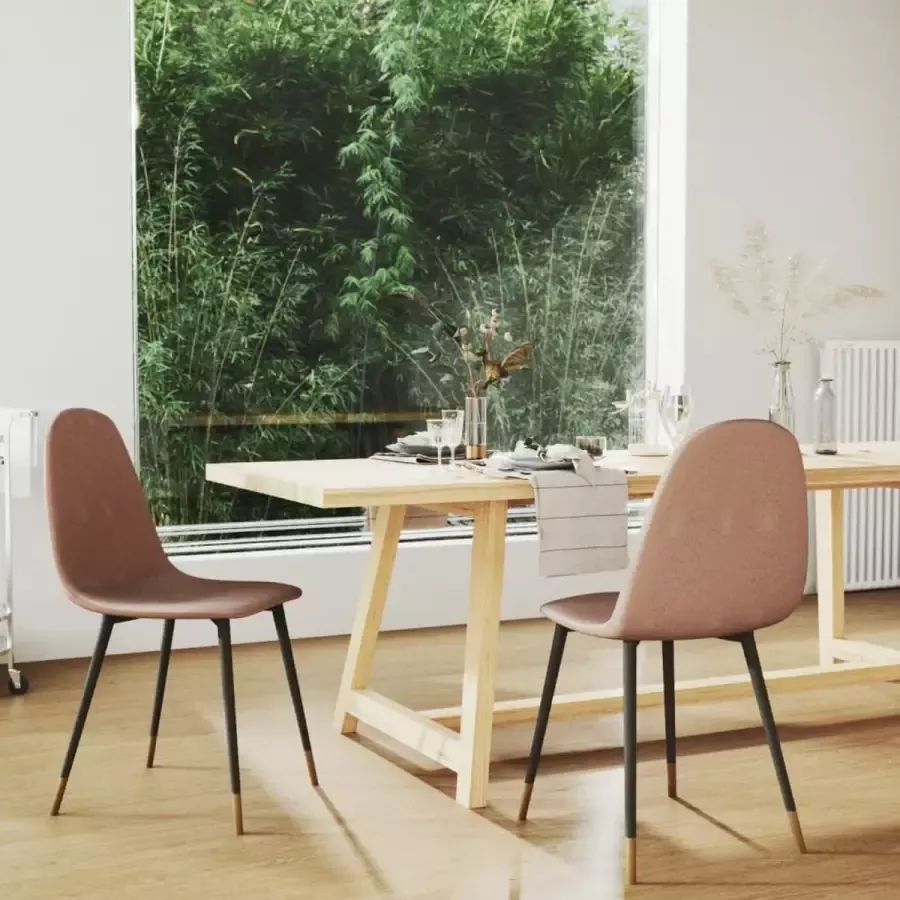 VidaLife Eetkamerstoelen 2 st stof taupe