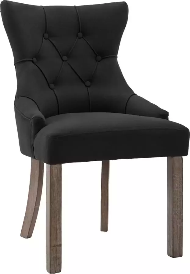 VidaLife Eetkamerstoelen 2 st stof zwart - Foto 7