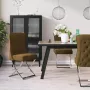 VidaLife Eetkamerstoelen 4 st 53x52x98 cm fluweel roestvrij staal bruin - Thumbnail 2