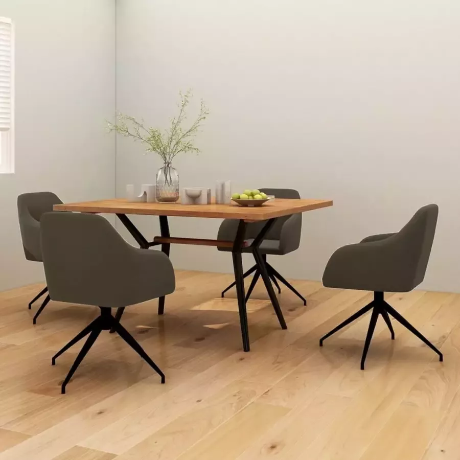 VidaLife Eetkamerstoelen 4 st fluweel donkergrijs - Foto 2