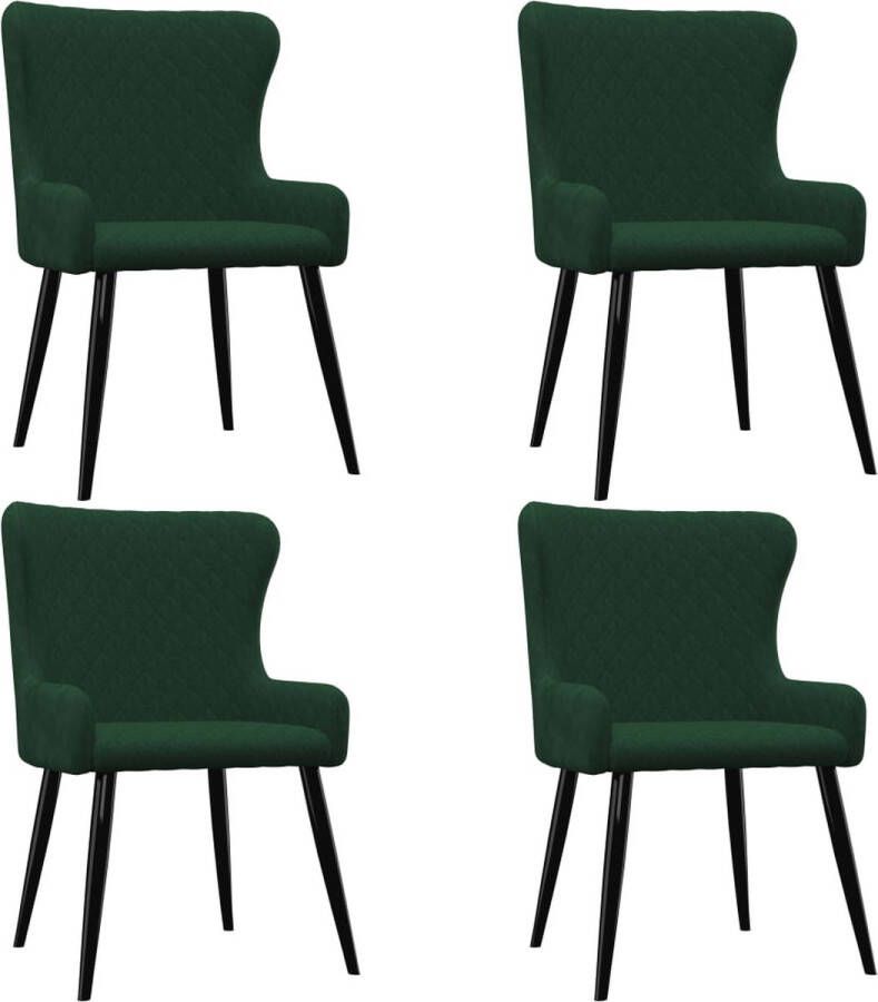 VidaLife Eetkamerstoelen 4 st fluweel groen