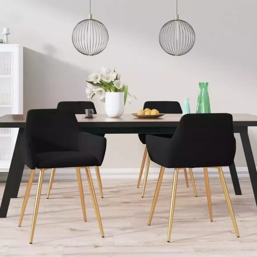 VidaLife Eetkamerstoelen 4 st fluweel zwart