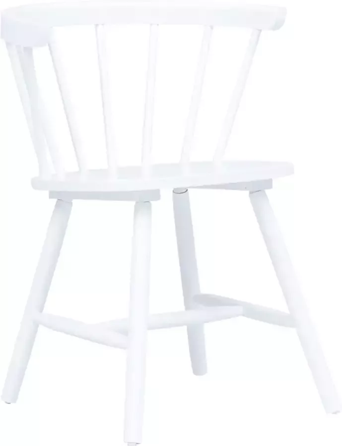 VidaLife Eetkamerstoelen 4 st massief rubberwood wit - Foto 2