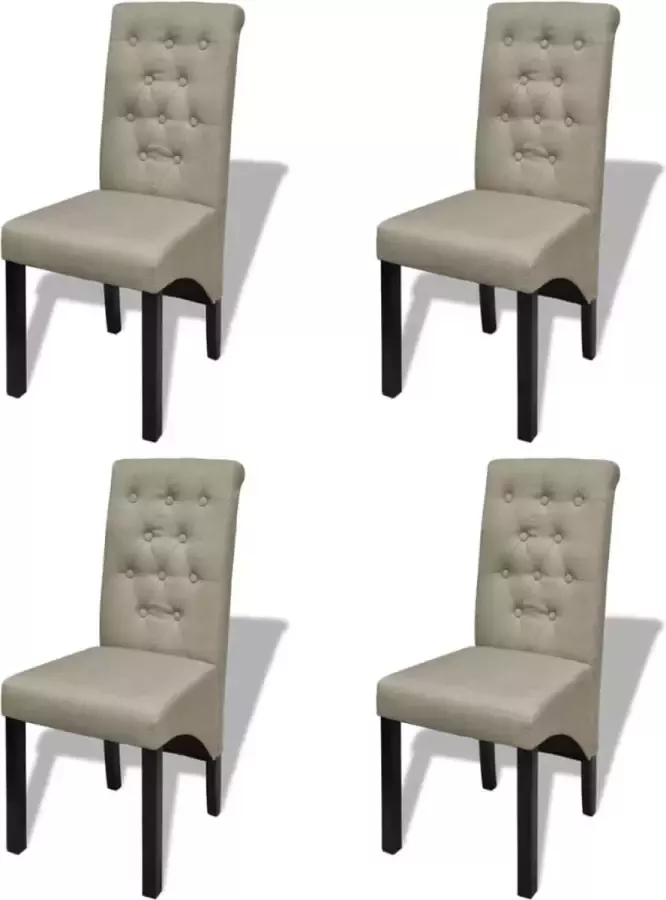 VidaLife Eetkamerstoelen 4 st stof beige