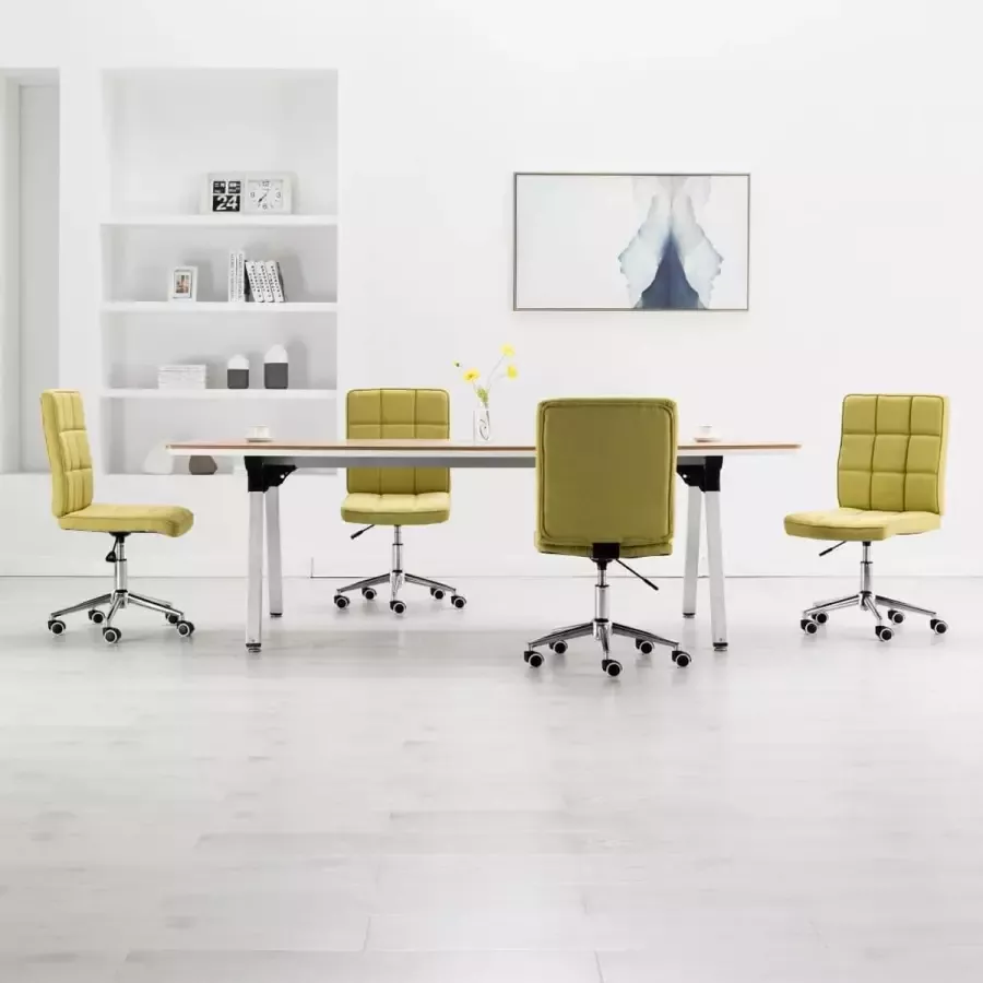 VidaLife Eetkamerstoelen 4 st stof groen