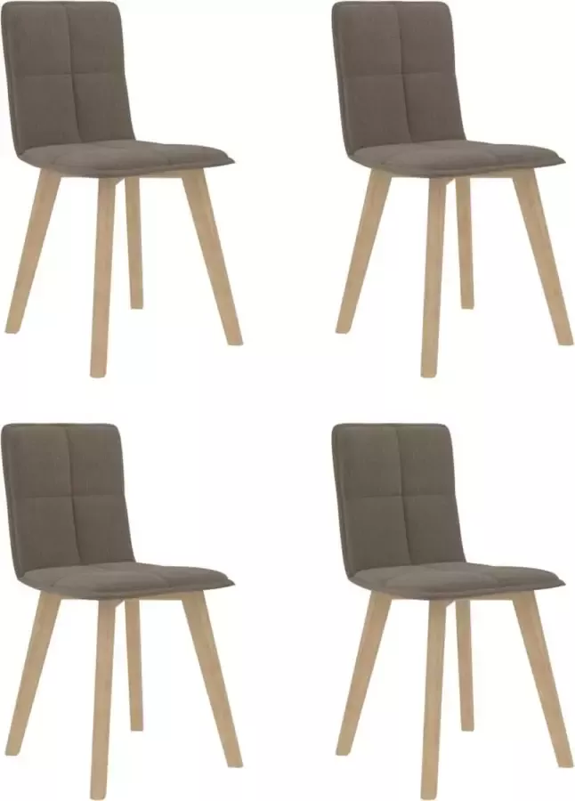 VidaLife Eetkamerstoelen 4 st stof taupe - Foto 6