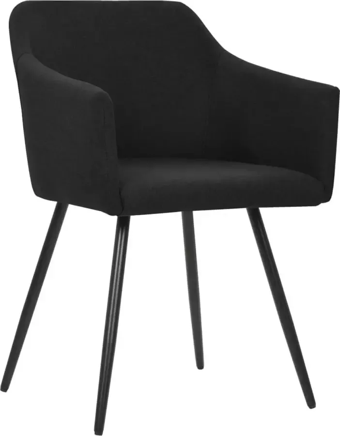 VidaLife Eetkamerstoelen 4 st stof zwart - Foto 6