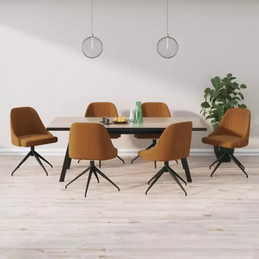 VidaLife Eetkamerstoelen 6 st fluweel bruin