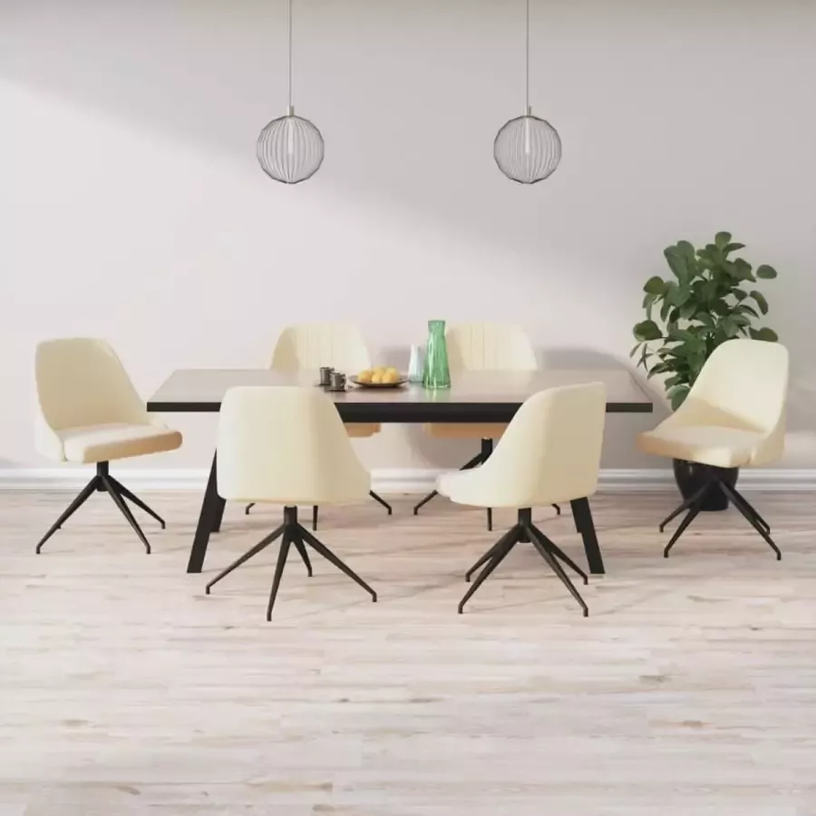 VidaLife Eetkamerstoelen 6 st fluweel crèmekleurig