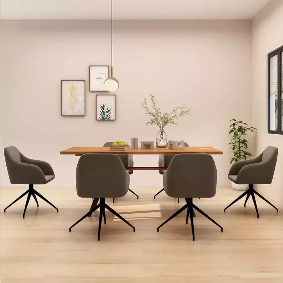 VidaLife Eetkamerstoelen 6 st fluweel donkergrijs