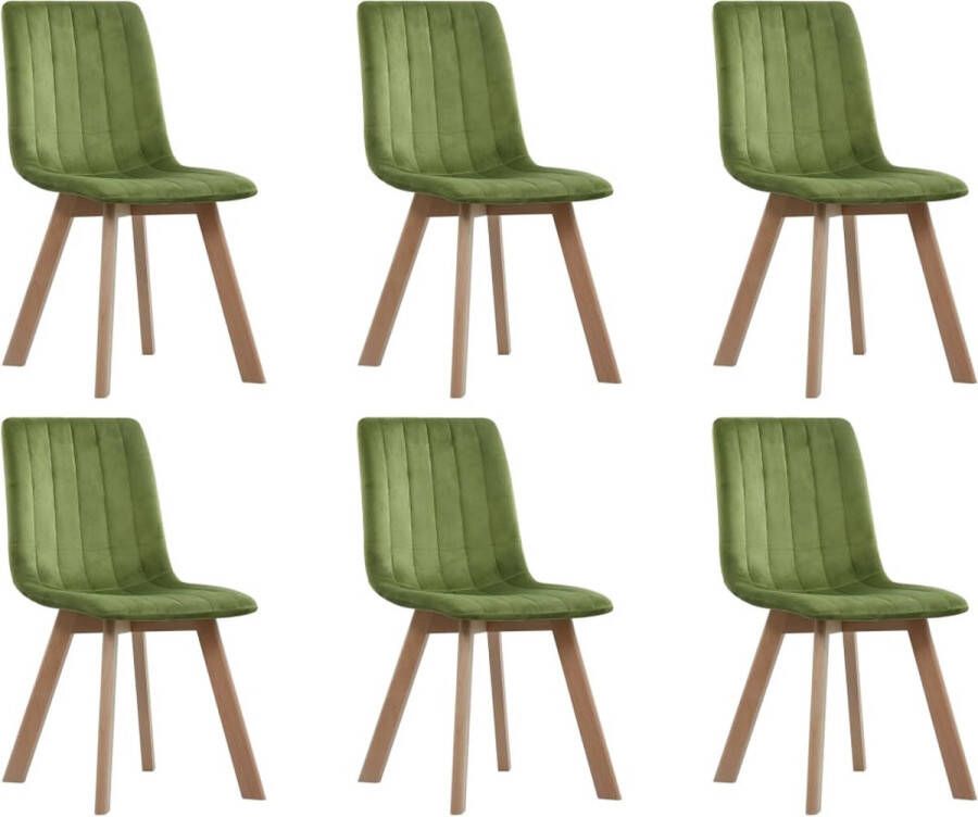 VidaLife Eetkamerstoelen 6 st fluweel groen