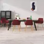 VidaLife Eetkamerstoelen 6 st fluweel wijnrood - Thumbnail 3