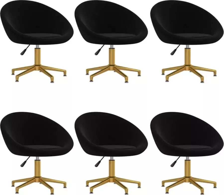 VidaLife Eetkamerstoelen 6 st fluweel zwart