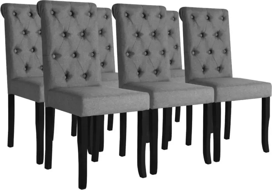 VidaLife Eetkamerstoelen 6 st stof donkergrijs - Foto 8