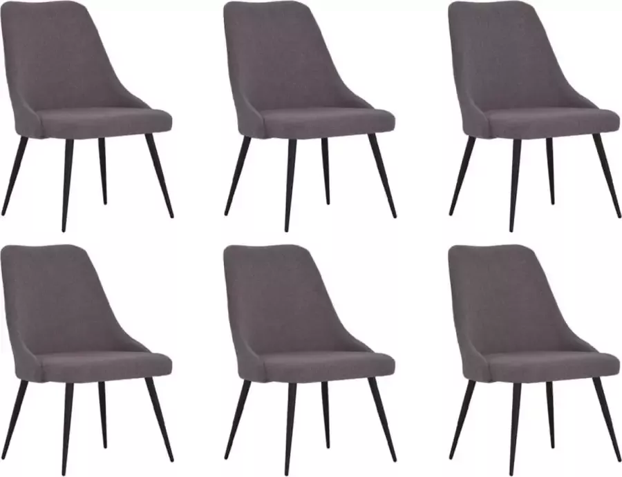 VidaLife Eetkamerstoelen 6 st stof taupe - Foto 4