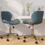 VidaLife Eetkamerstoelen draaibaar 2 st fluweel blauw - Thumbnail 2