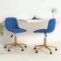 VidaLife Eetkamerstoelen draaibaar 2 st fluweel blauw - Thumbnail 10